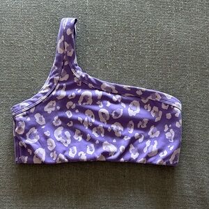 Small Purple Animal Print One Shoulder Sports Bra - only worn once!